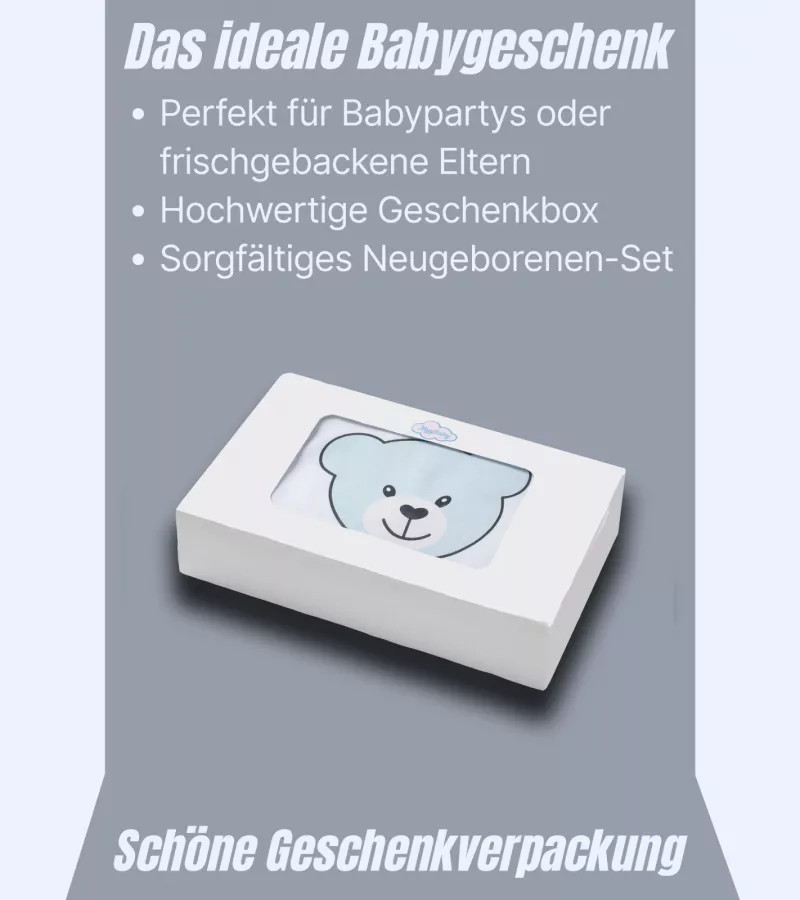 Decke mit Schlaufe, Lätzchen und Spucktuch für Jungen