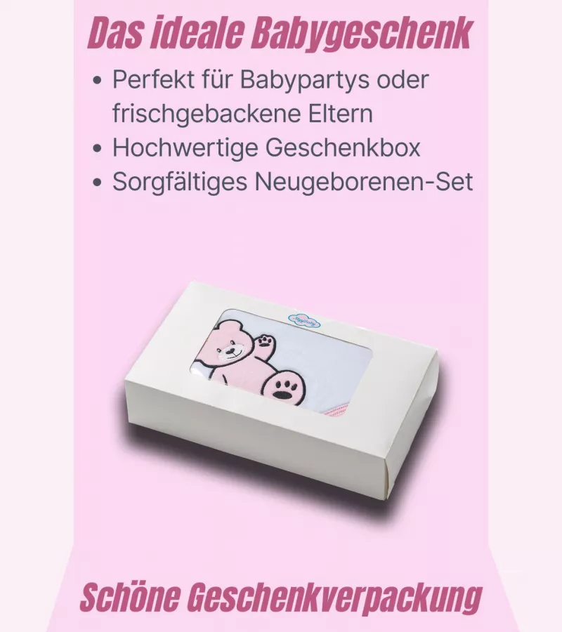 Kapuzenbadetuch und Waschhandschuh für Mädchen