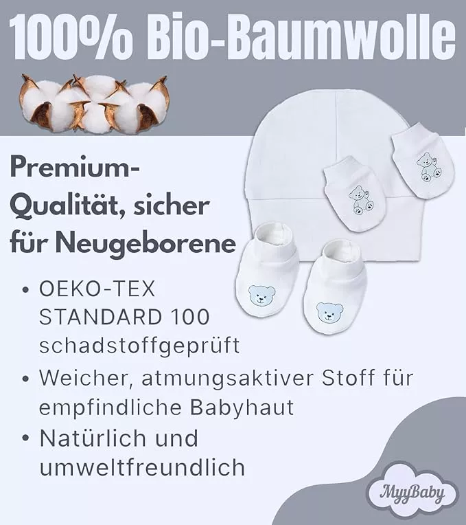 Mütze, Fäustlinge und Füßlinge für Jungen