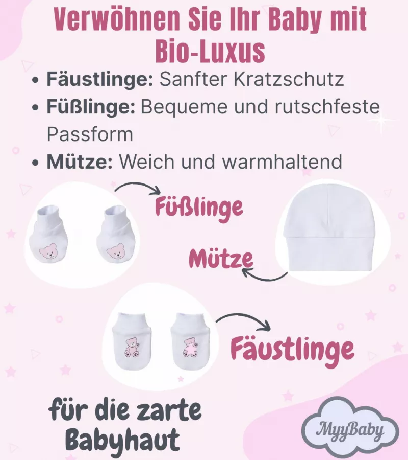 Neugeborenen Set, Erstausstattung Baby Kleidung, Geschenkset. für Mädchen